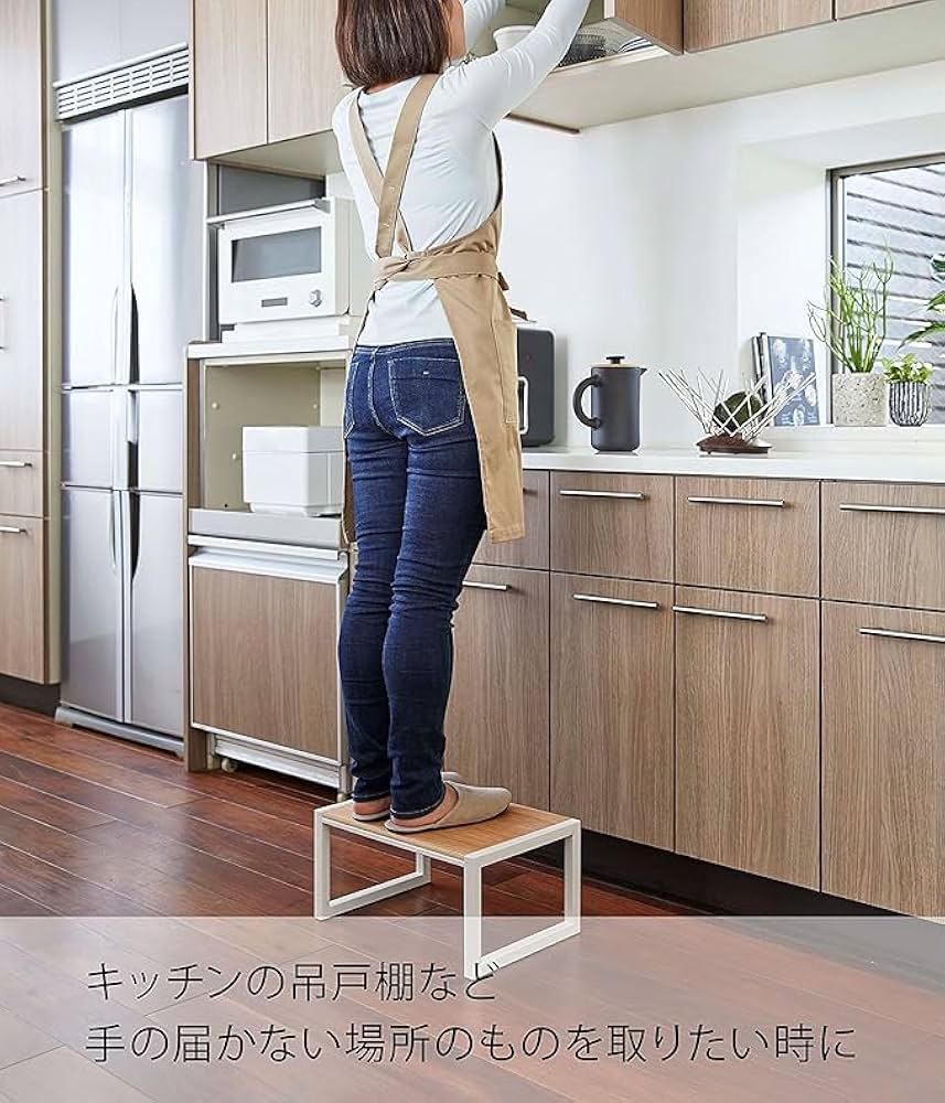 ハンドメイド　ステップ台　ホワイト Amazon｜踏み台 ホワイト 約W40XD28XH20cm タワー ステップ台